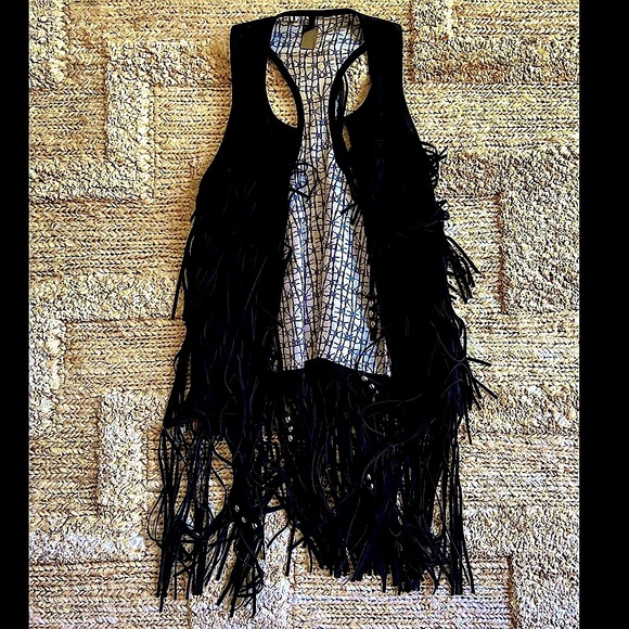 Thomas Wylde black fringe suede vest - S - Picture 2 of 8